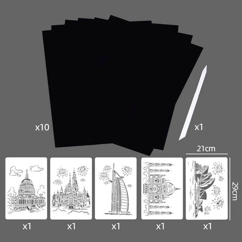 Papier Noir à Gratter