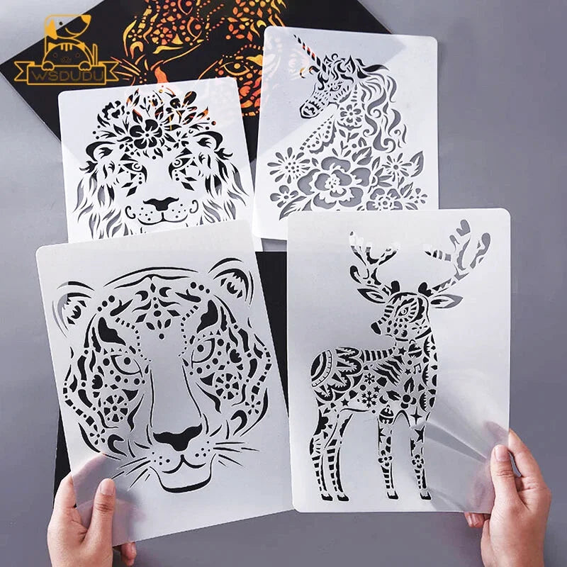 Pochoirs Animaux Papier à Gratter